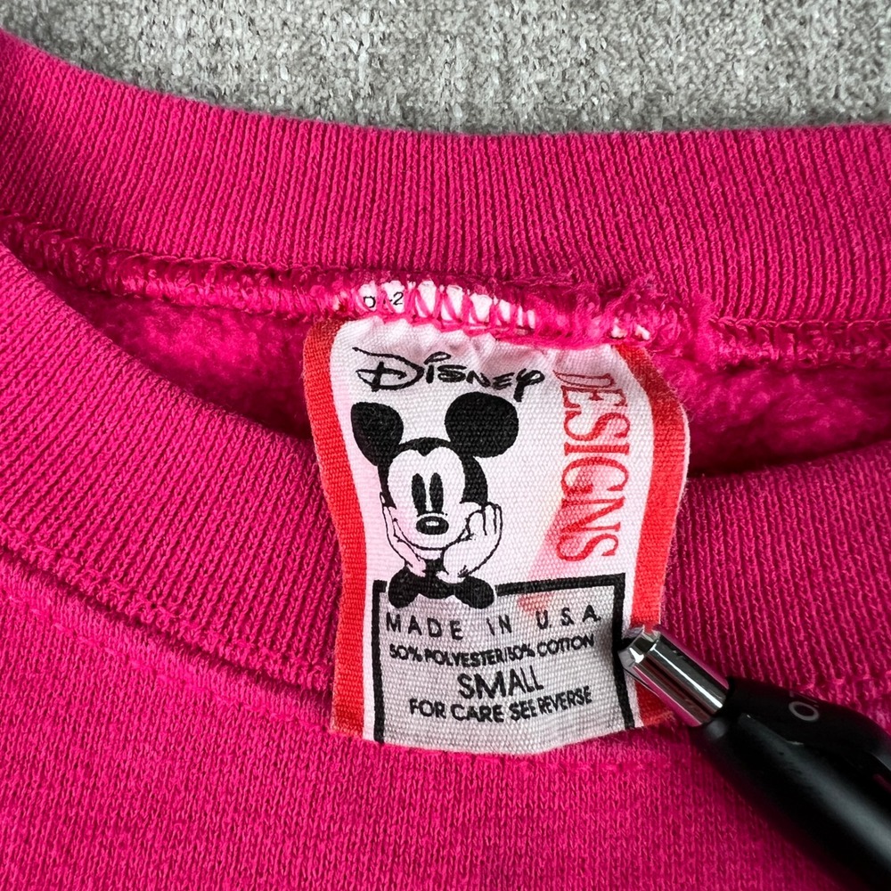 Vintage Disney Designs Sweatshirt Women Small Pink Minnie Mouse Graphic USA Made - Picture 2 of 8